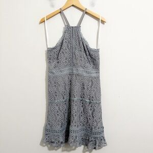 Foxiedox Cecilia Blue Lace Mini Dress